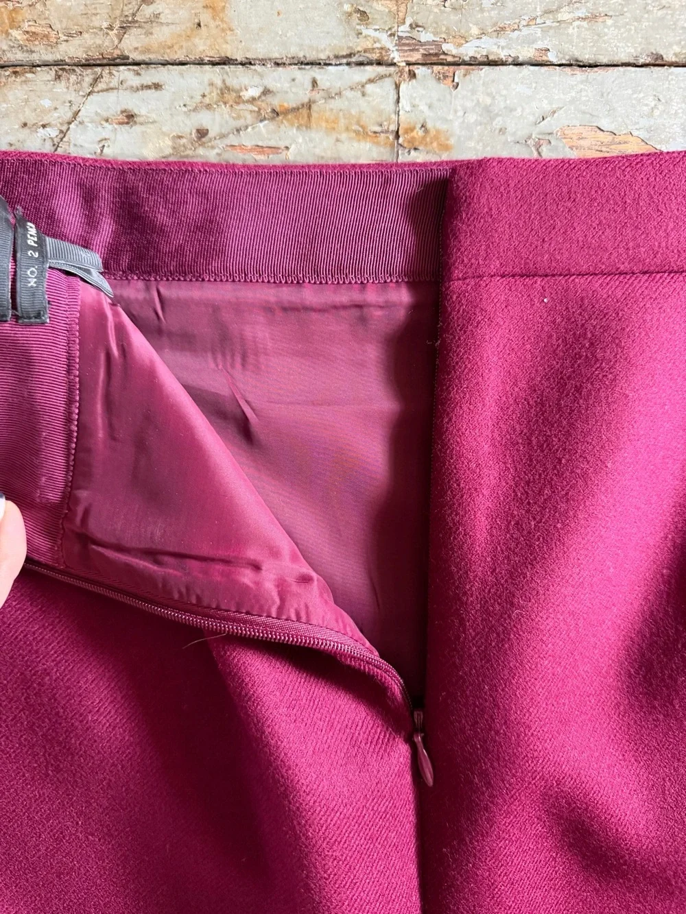 J. Crew Classic Wool #2 Pencil Skirt in Pinot Noir